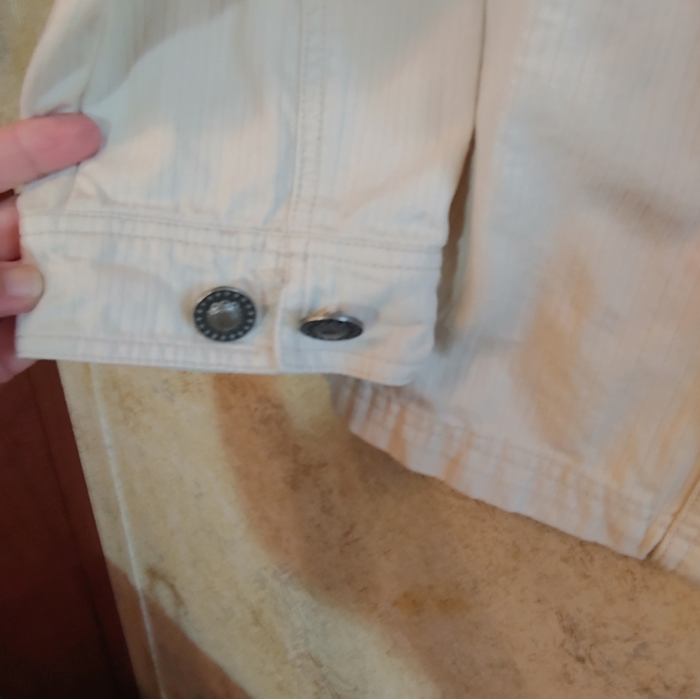 LAL (Live A Little) Cream and Grey Striped Jacket - Picture 3 of 10